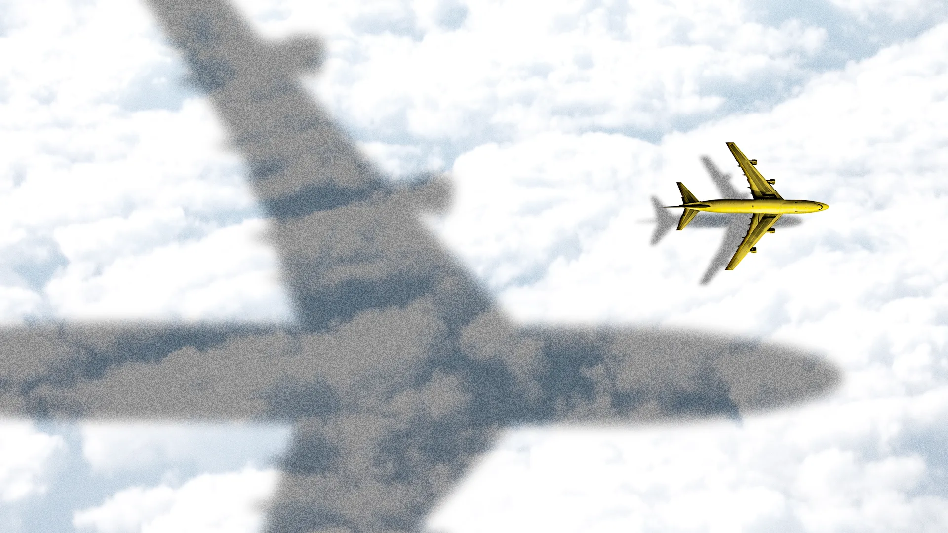 Airplane shadow cast over clouds representing Spirit Airlines data acquisition